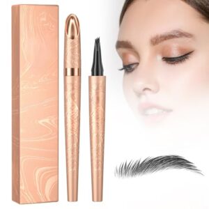 4-Fork Tip Waterproof Eyebrow Pencil, 2024 Upgrade 3D Microblade, A-Gray Color