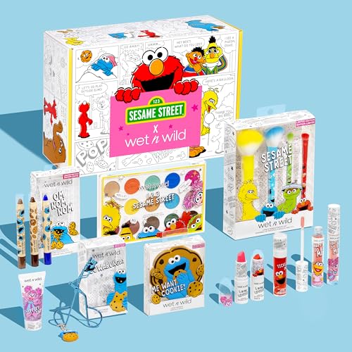 Wet n Wild Sesame Street Limited Edition Makeup Set with Brushes, Palettes, Lip Glosses, Vegan