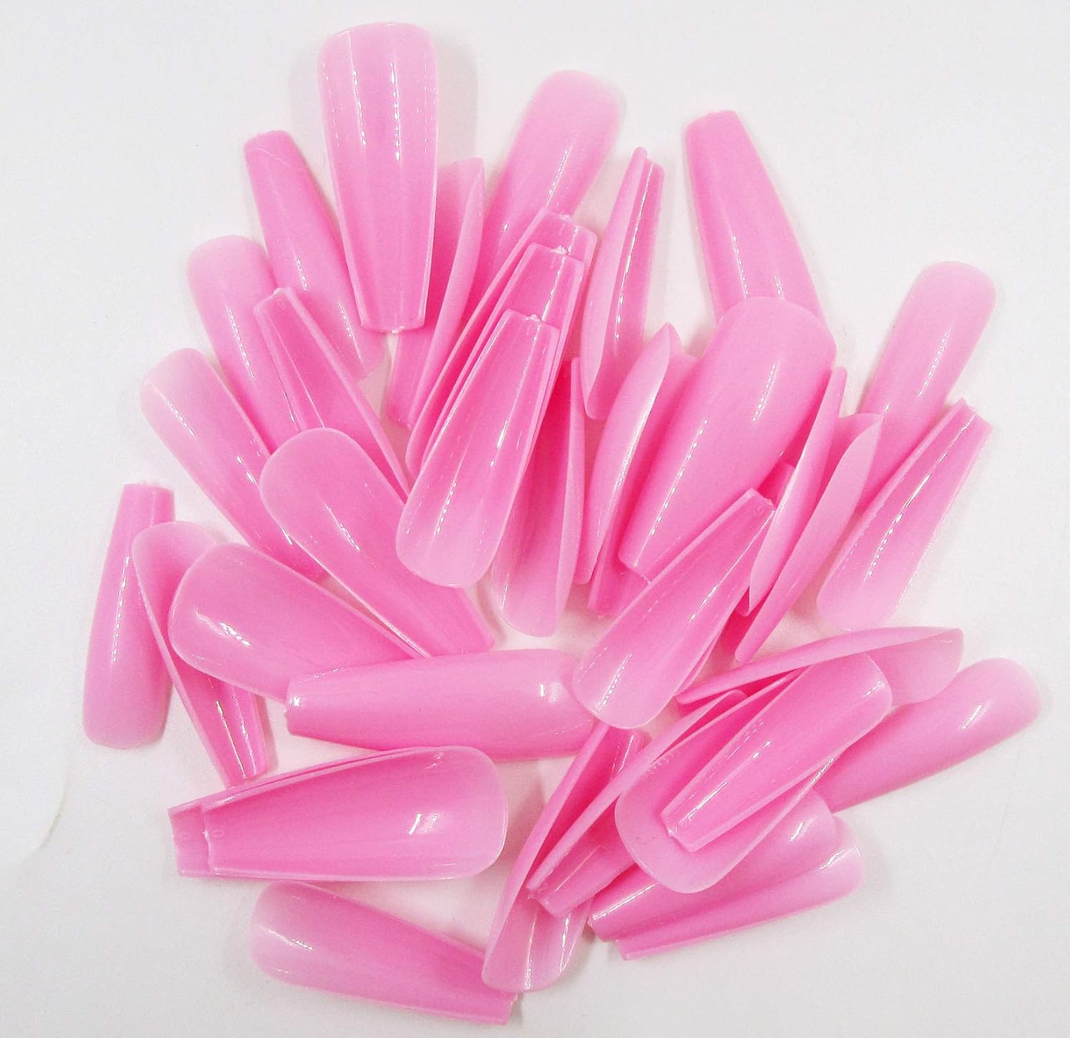 100pc Extra Long Pink Coffin Press-On Nails for Women & Girls - Image 6