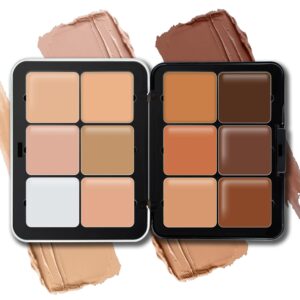 12-Color Cream Concealer Foundation Palette, Long-Wearing Full Coverage Makeup Kit
