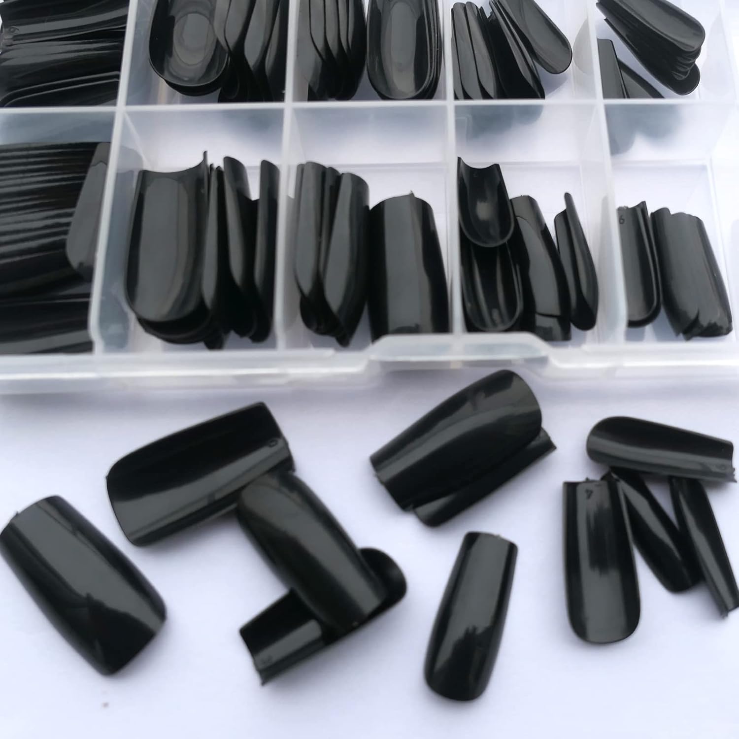 120pc Black Ballerina Press-On Nails - Glossy Full Cover Acrylic for Beginners - Image 3