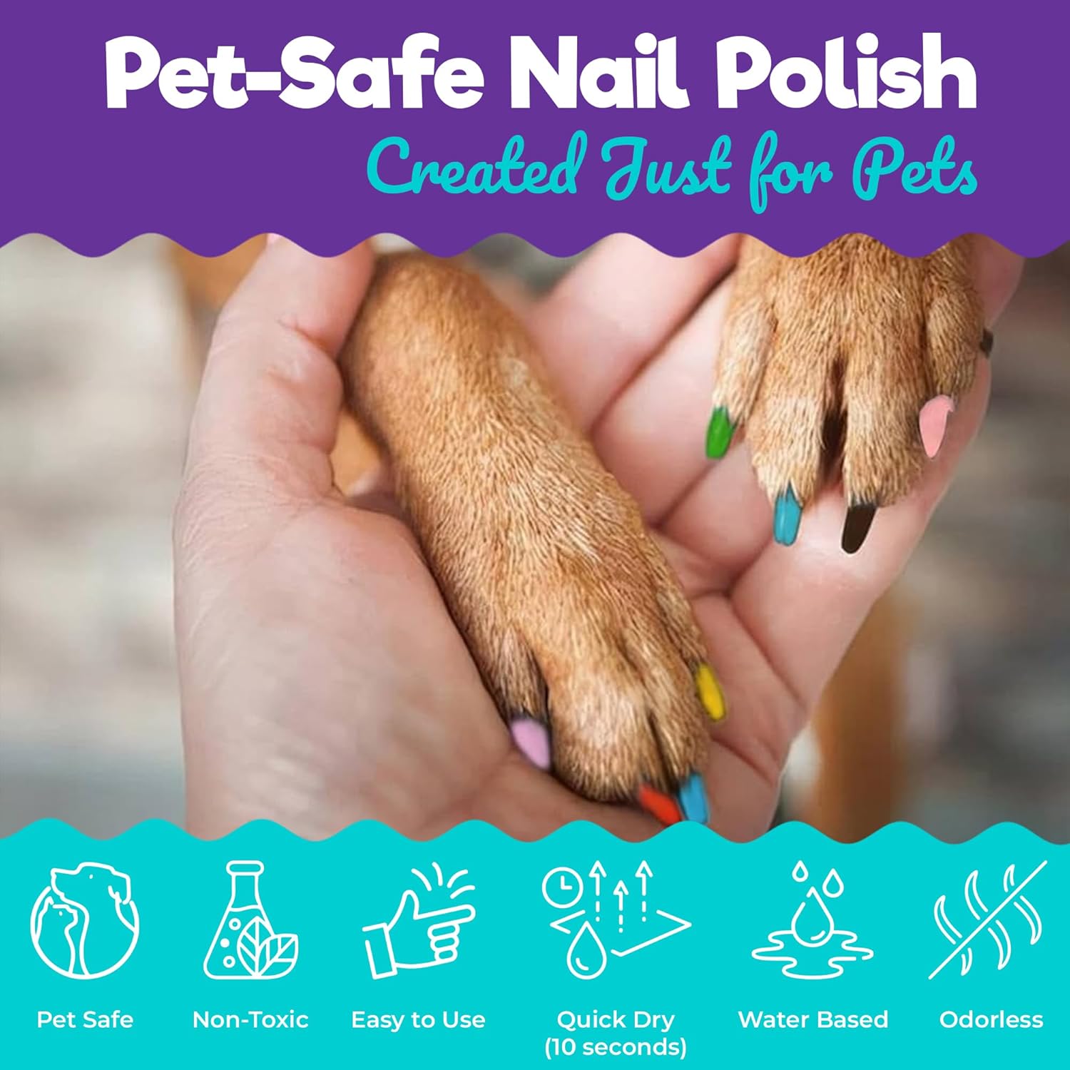 16 Color Pet Safe Quick Dry Dog Nail Polish Pens Set with File Included - Image 5