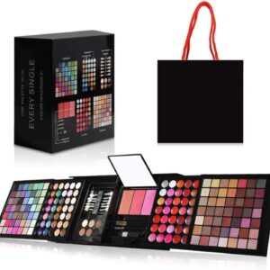 177 Color Hotrose Full Pink Eyeshadow Palette Blush Lip Gloss Concealer Kit Beauty Makeup Set,All-in-One Makeup Kit with Mirror, Applicators