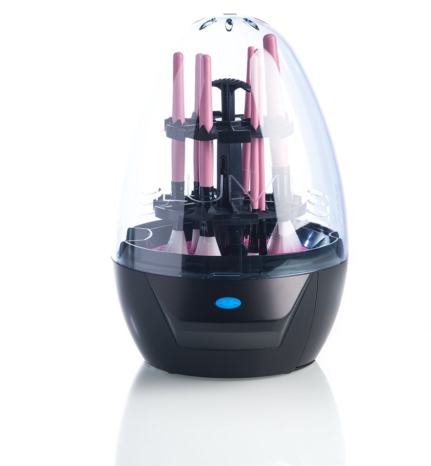 2-in-1 Matte Black Electronic Makeup Brush Cleaner - Effortlessly Cleans Brushes