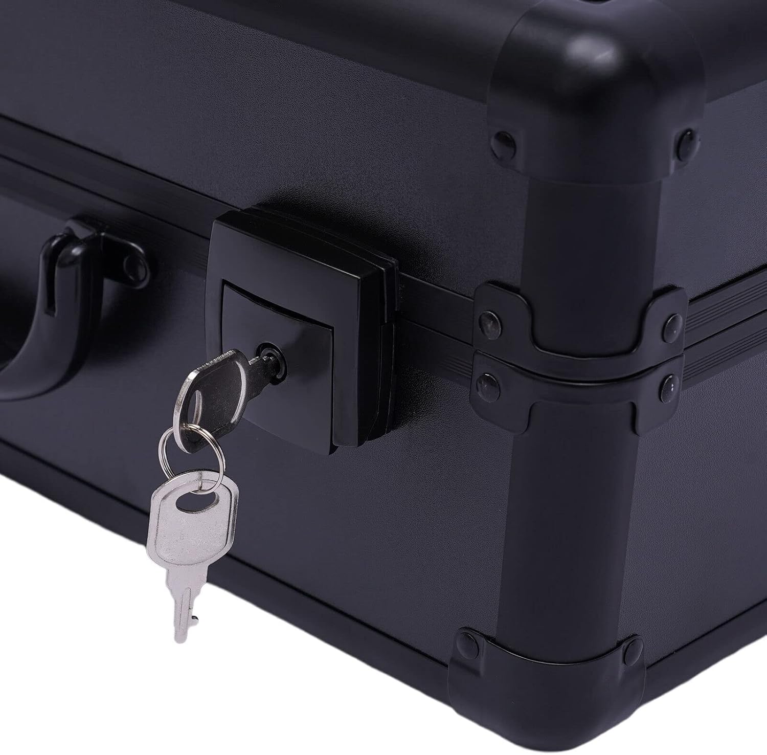2-Layer Black Makeup Train Case with LED Lights, Mirror & Organizer - Image 7