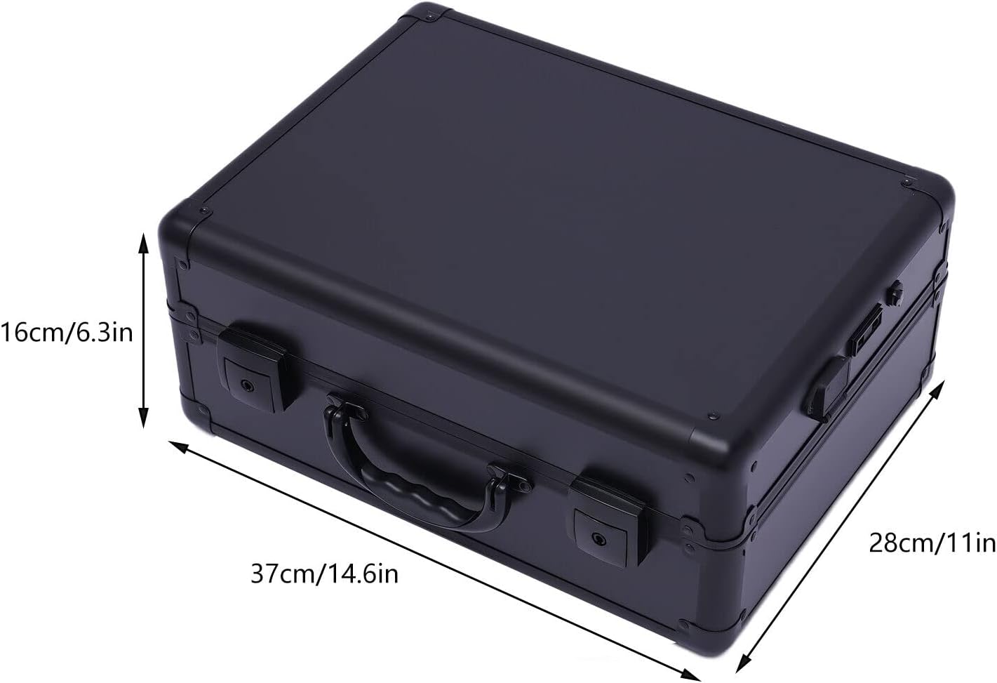 2-Layer Black Makeup Train Case with LED Lights, Mirror & Organizer - Image 4
