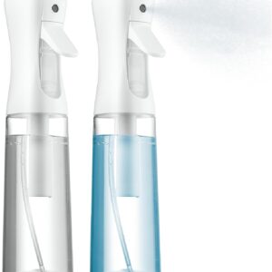 2 Pack Continuous Spray Bottles - Ultra Fine Mist Sprayer | Water Spray Bottle For Hair Mister Spray Bottle | Hair Spray Bottles For Hairstyling, Cleaning, Salons - 2pk 6.8 OZ / 200 ML