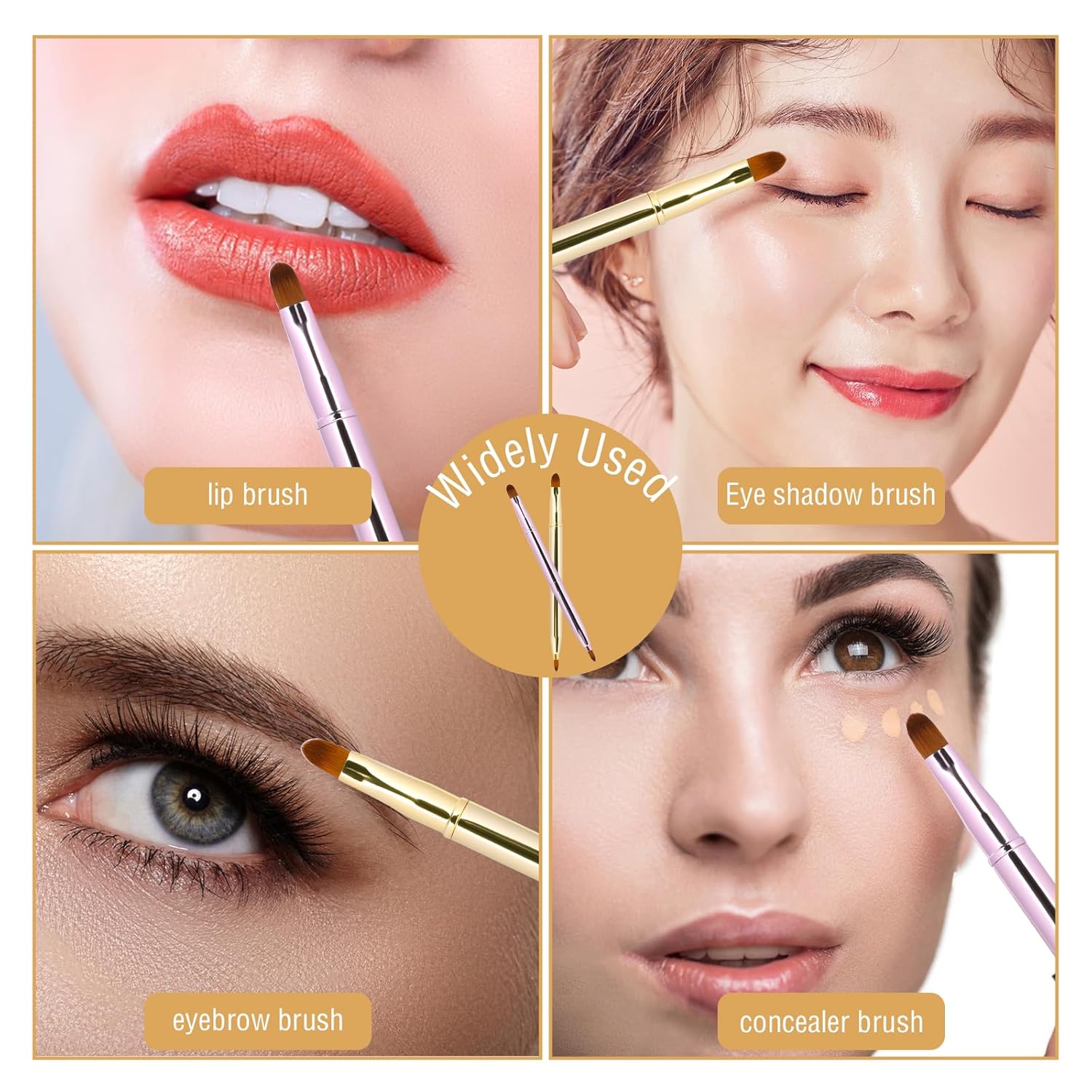 2-Pack Retractable Double-Ended Lip Brushes with Caps for Travel - Image 7