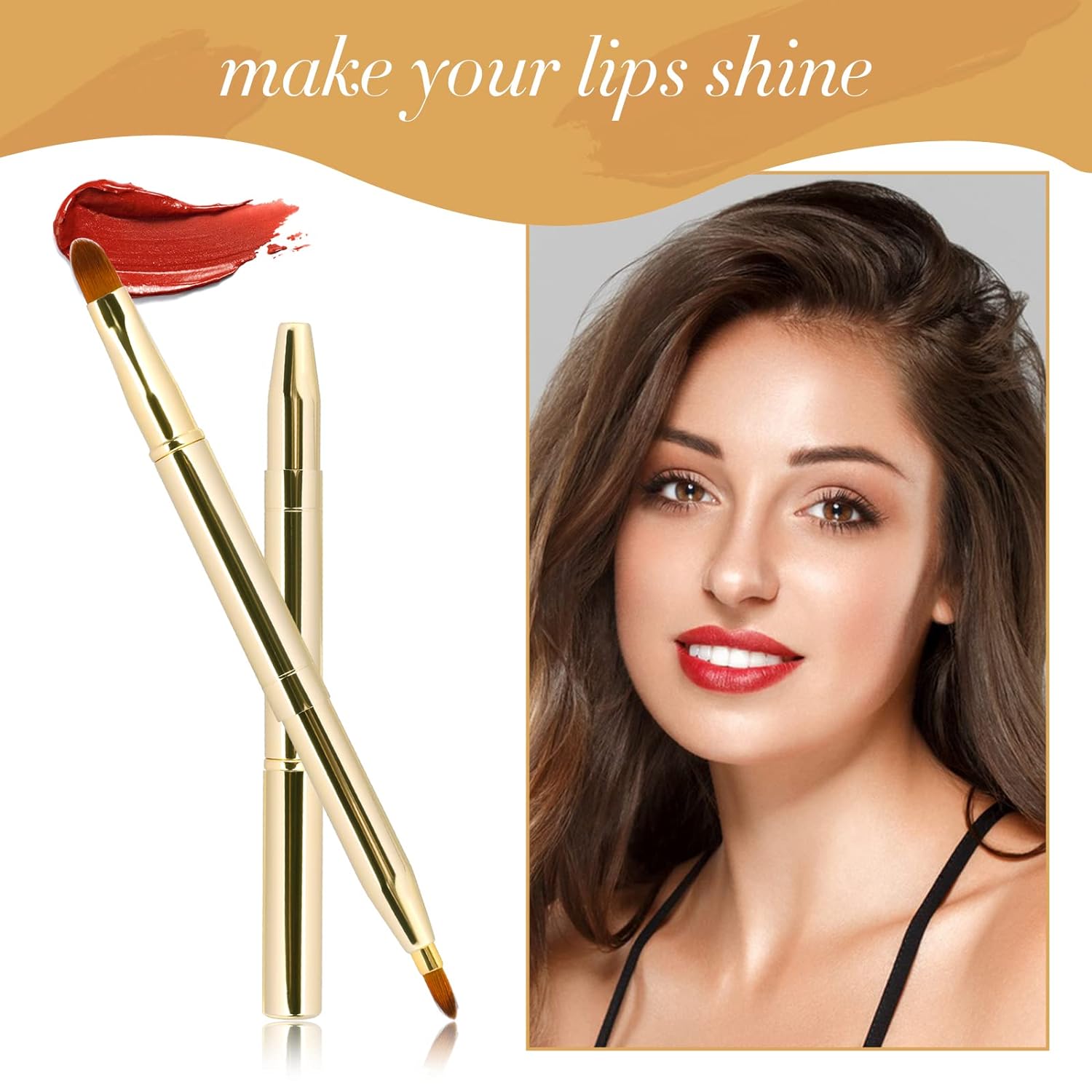 2-Pack Retractable Double-Ended Lip Brushes with Caps for Travel - Image 4