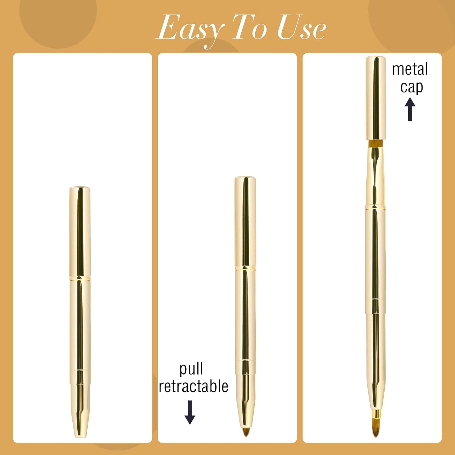 2-Pack Retractable Double-Ended Lip Brushes with Caps for Travel - Image 3