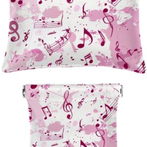 2 Pcs Mini Faux Leather Cosmetic Bags, Travel Storage Pouch for Women, Purple Pink