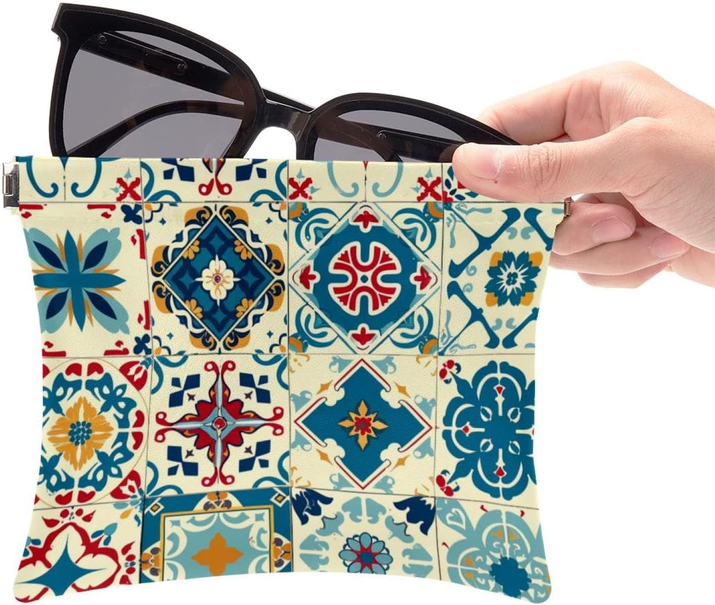 Faux Leather Mini Cosmetic Bags 2 Pcs Moroccan Design Small Travel Kit - Image 6
