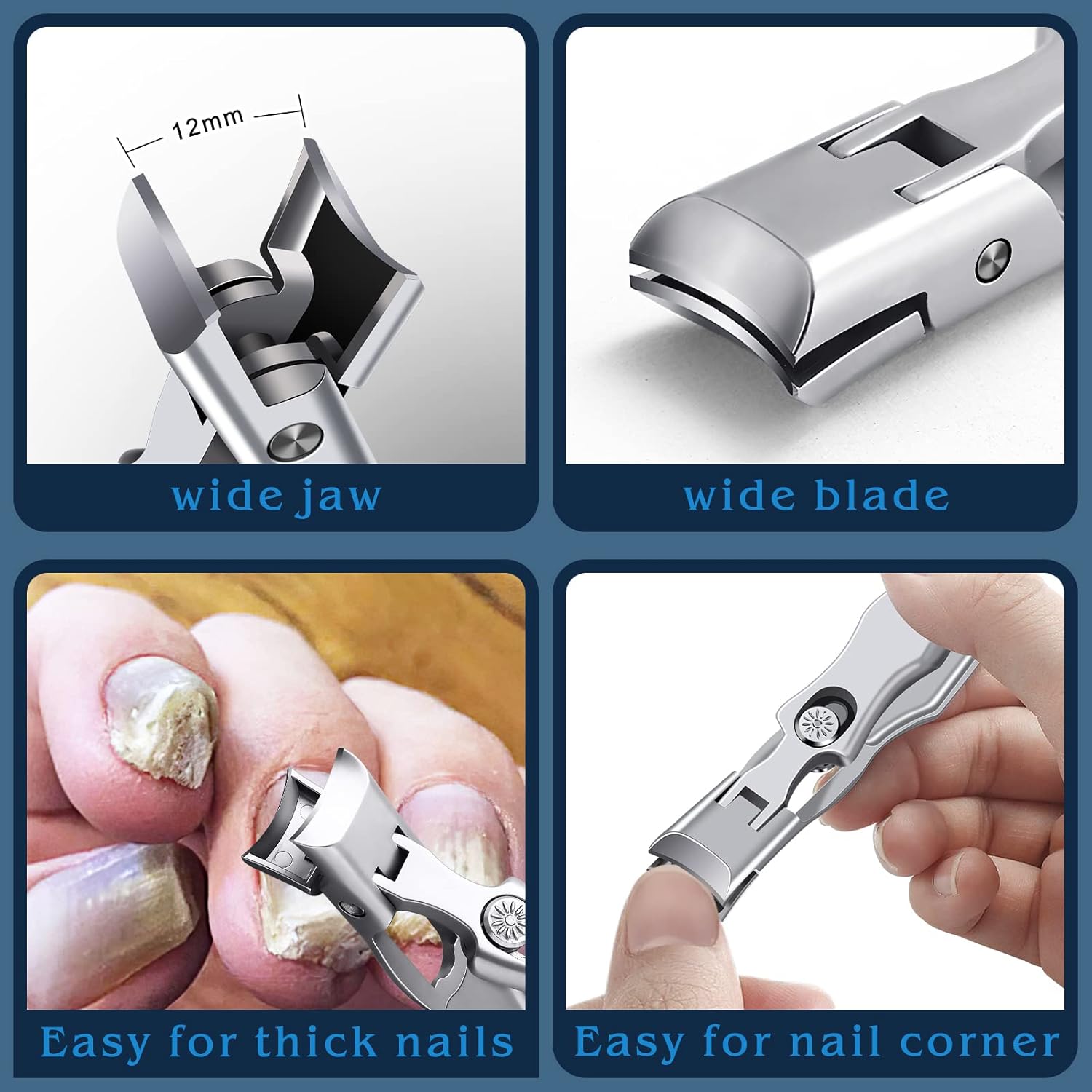 2024 DRMODE Heavy Duty Nail Clippers for Thick Nails with Catcher - Image 3