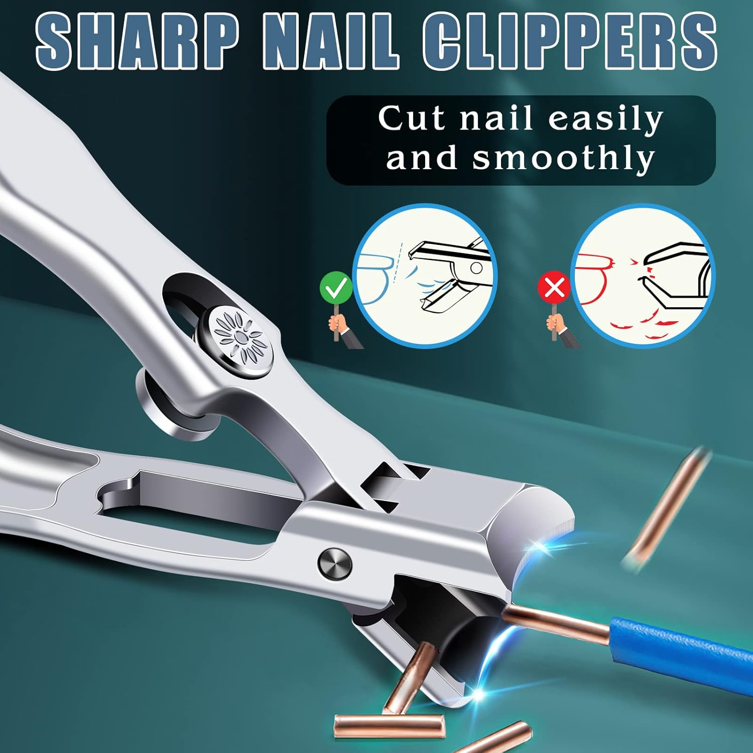 2024 DRMODE Heavy Duty Nail Clippers for Thick Nails with Catcher - Image 4