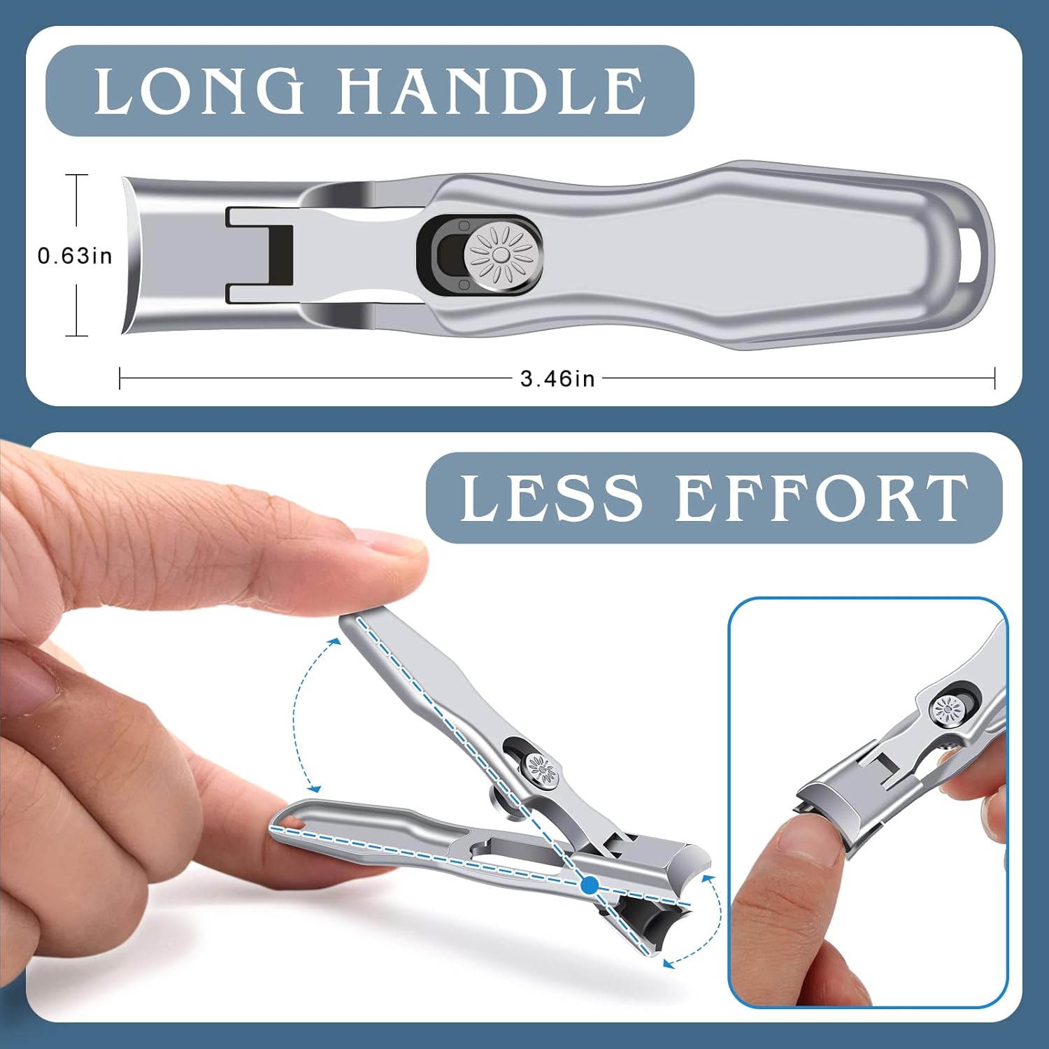 2024 DRMODE Heavy Duty Nail Clippers for Thick Nails with Catcher - Image 5