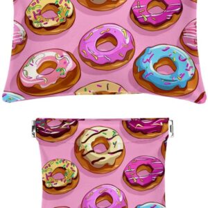 2Pcs Faux Leather Mini Cosmetic Bags with Cartoon Design for Travel