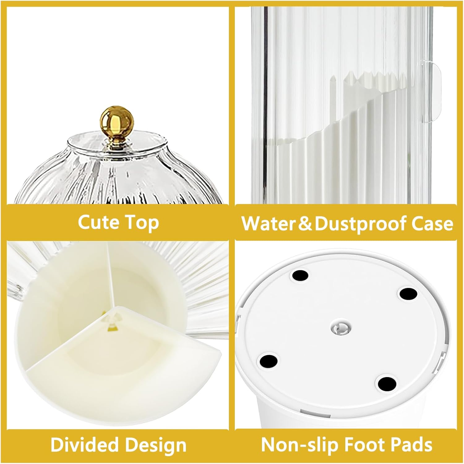 360° Rotating Dustproof Makeup Brush Holder with Lid for Vanity & Bathroom - Image 4