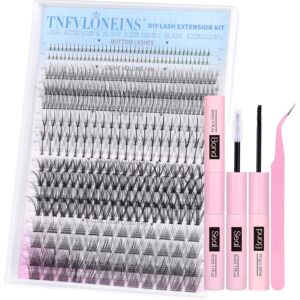 391Pcs Natural Lash Clusters Kit with C Curl, Glue, Tweezers & 5 Styles