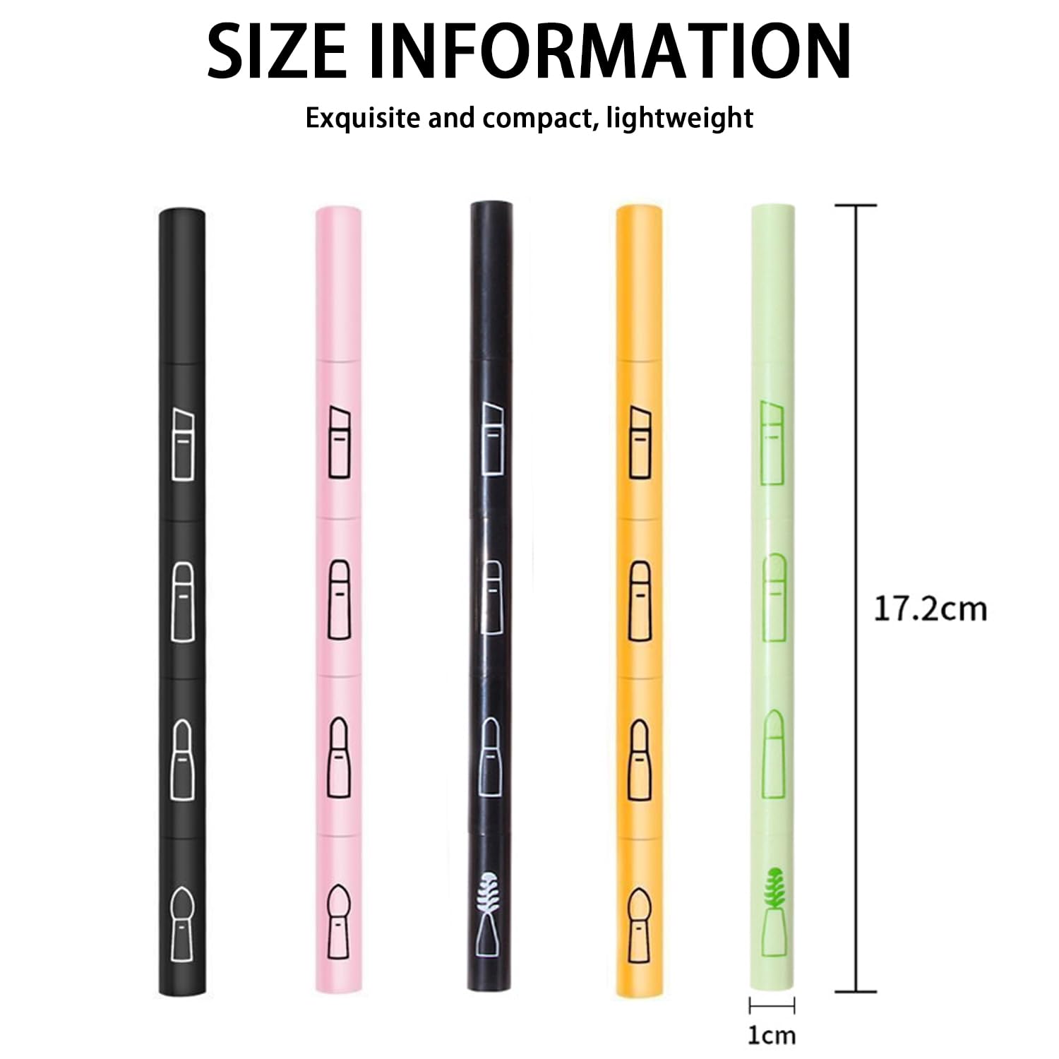 4-in-1 Portable Makeup Brush Set: Eyeshadow, Eyebrow, Lip & Screw Brush (Black/Pink) - Image 2
