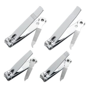 QLL 4-Pc Stainless Steel Nail Clipper Set with Swing Out Cleaner/File