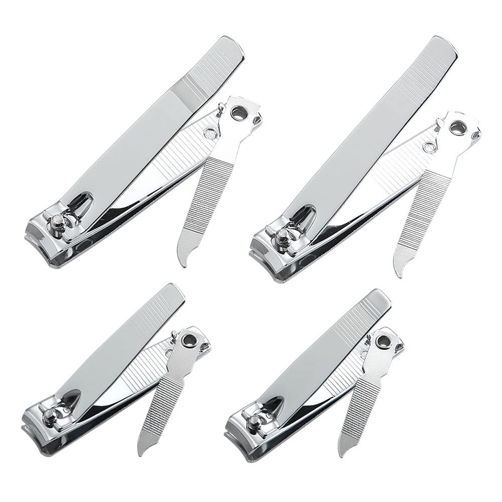 QLL 4-Pc Stainless Steel Nail Clipper Set with Swing Out Cleaner/File