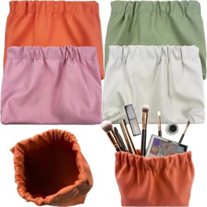 4 Pcs Small Makeup Bag, Small Purse Organizer Portable Popper Organizer Mini Cosmetic Bag Waterproof Pouch for Women Travel Self-closing Small Travel Kit Lipstick Cosmetic Storage Bag (B)