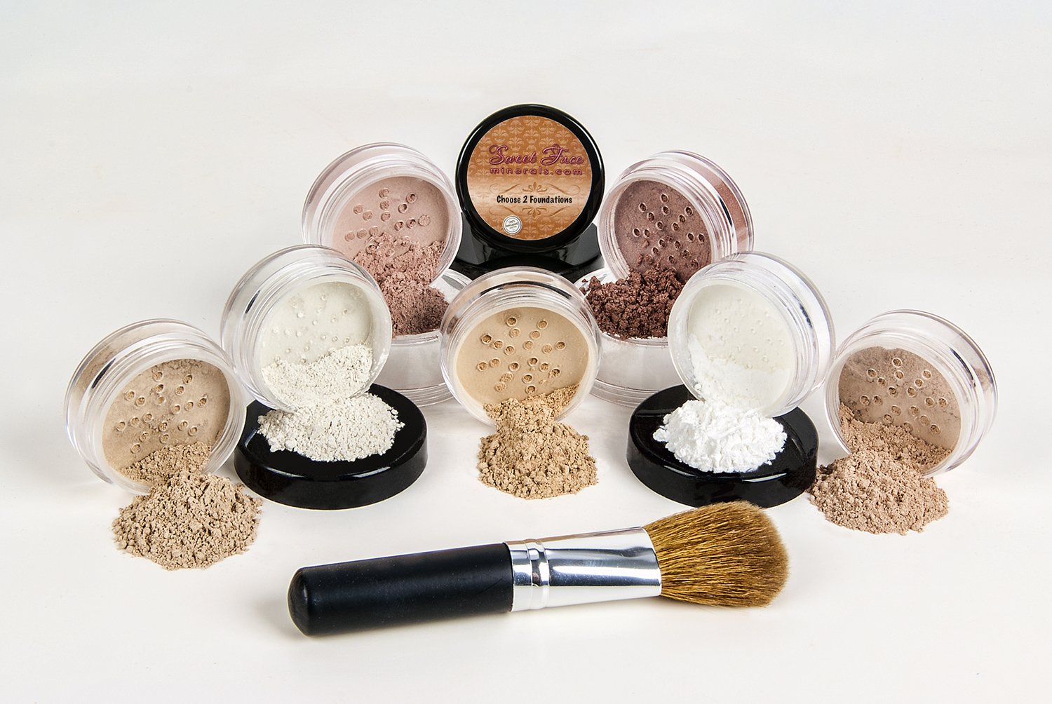 $40 SPECIAL (LIGHT & FAIR 1) Full Size Mineral Makeup Kit Foundation Concealer Bare Face Matte Set