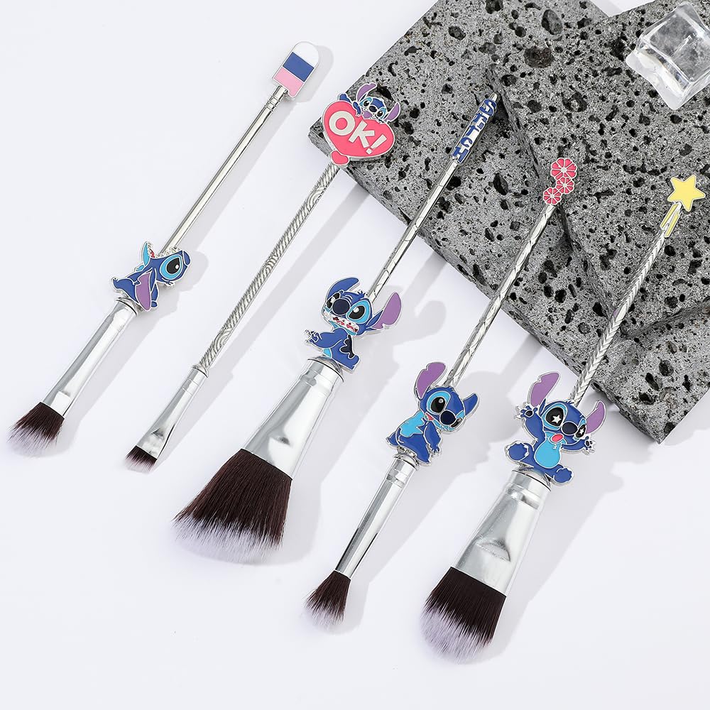 5Pcs Interstellar Baby Makeup Brush Set, Creative Stitch Theme, Premium Tools for Girls - Image 6