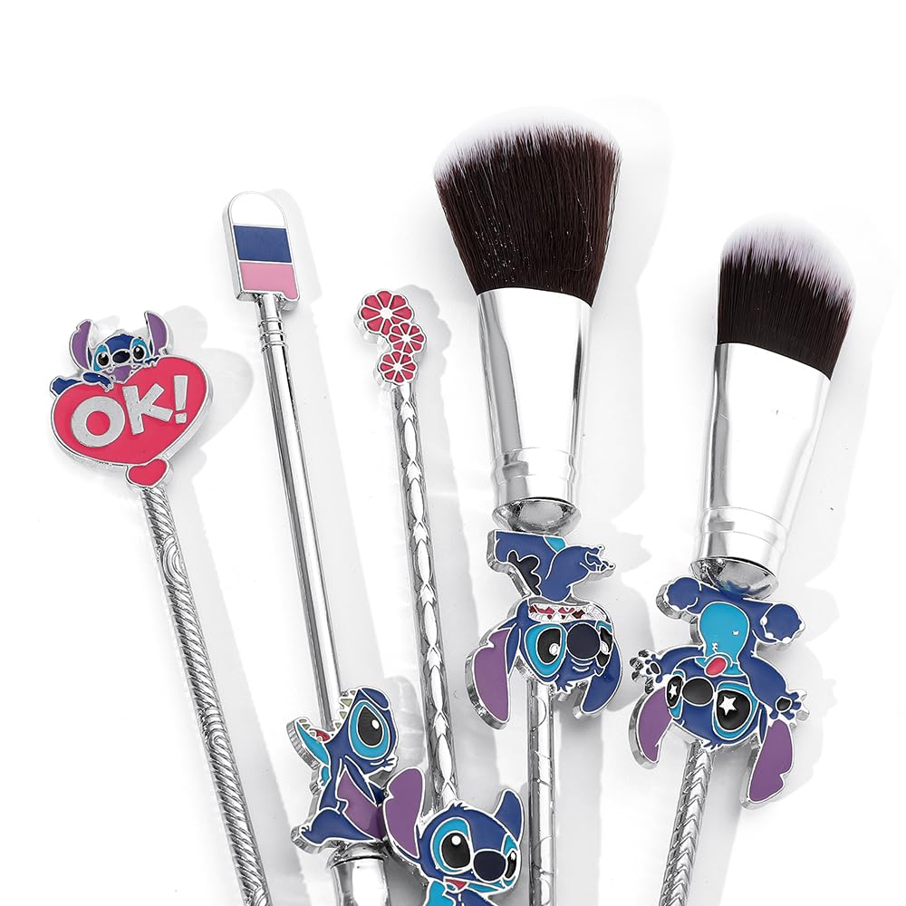 5Pcs Interstellar Baby Makeup Brush Set, Creative Stitch Theme, Premium Tools for Girls - Image 3