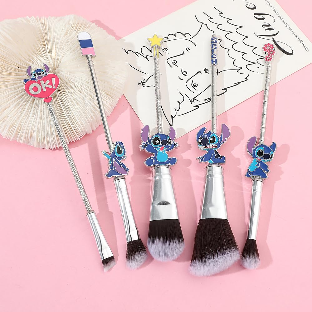 5Pcs Interstellar Baby Makeup Brush Set, Creative Stitch Theme, Premium Tools for Girls - Image 7