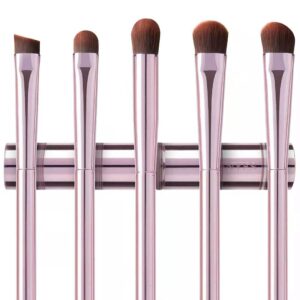 5pcs Pink Eye Makeup Brush Set with Case for Travel
