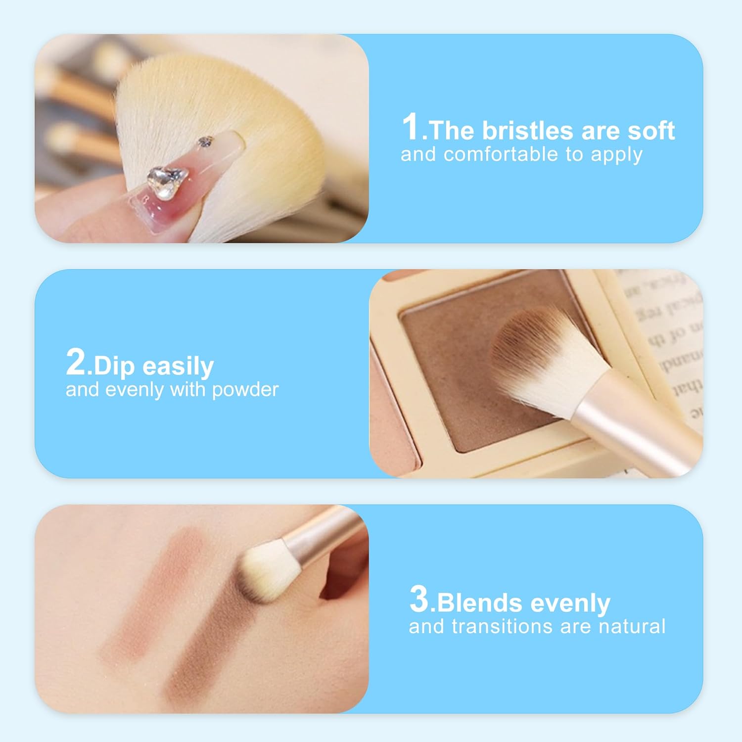 5pcs Portable Makeup Brush Set with Storage Box and Mirror for Travel - Image 6