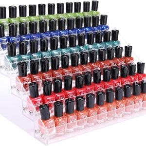 6-Tier Acrylic Nail Polish & Ink Organizer for 48-96 Bottles (1-2oz)