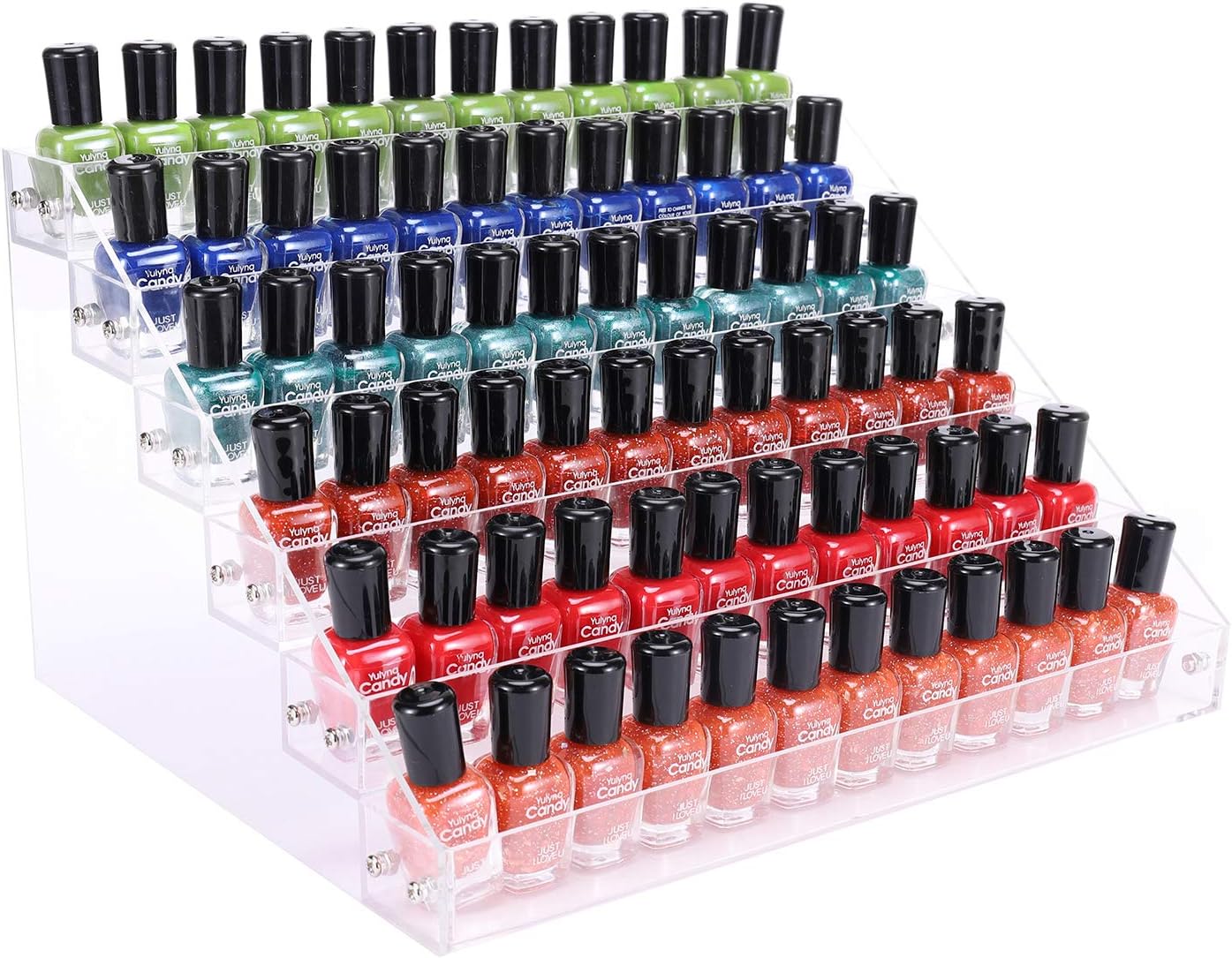 6-Tier Acrylic Nail Polish & Ink Organizer for 48-96 Bottles (1-2oz)