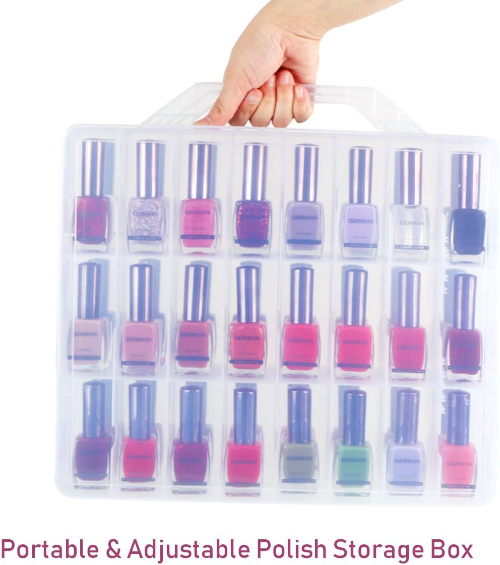 Kissbuty Nail Polish Organizer for 48 Bottles with Adjustable Dividers - Image 3