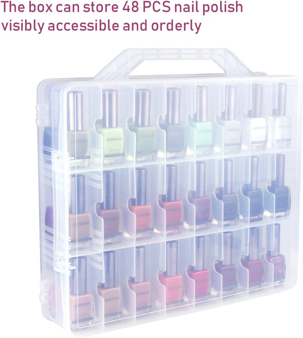 Kissbuty Nail Polish Organizer for 48 Bottles with Adjustable Dividers - Image 2