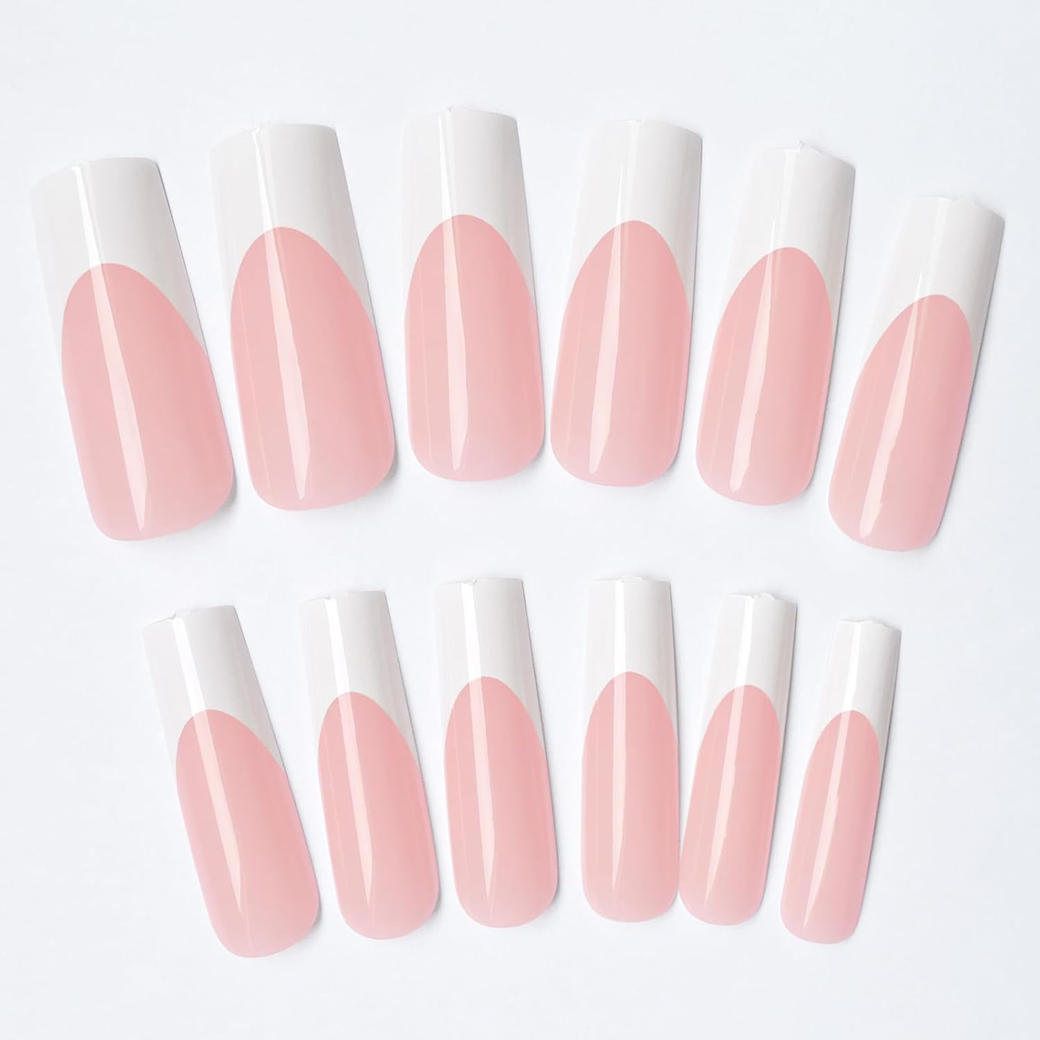 AddFavor 120pcs XL White French Tip Press-On Nails with Adhesive Tabs - Image 6