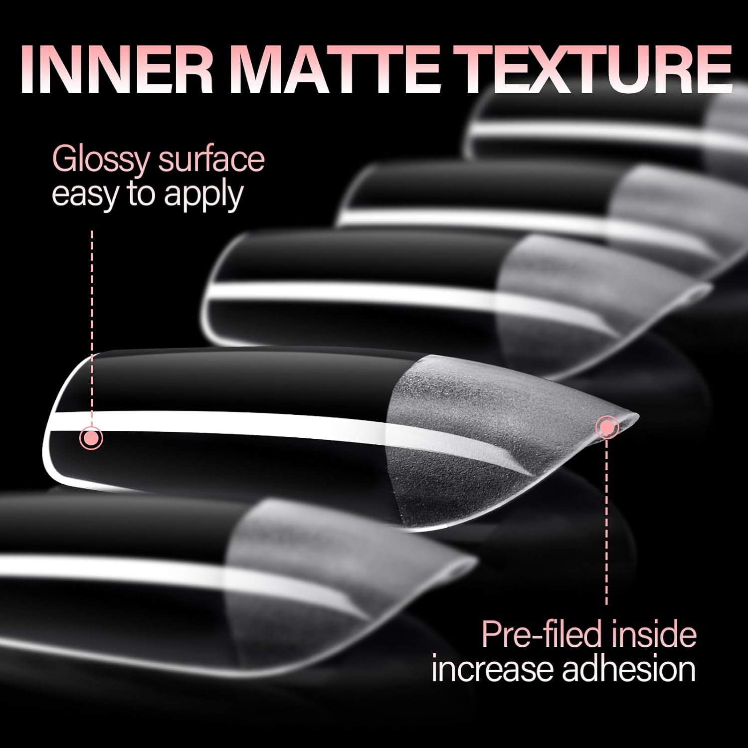 AILLSA Short Square Nail Tips Soft Gel Full Cover Clear Gelly Nail Tips Half Matte Acrylic Nail Tips Pre-Filed Fake Press on Nail Tips for Extension Home DIY Salon Manicure 216PCS 12 Sizes - Image 4