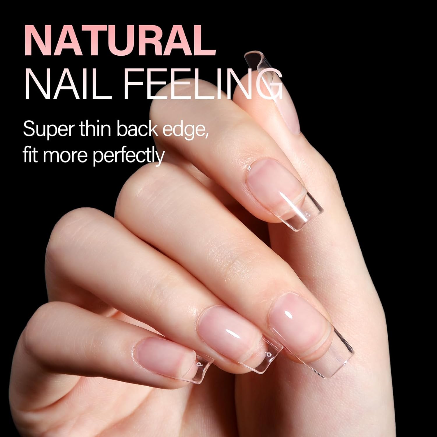 AILLSA Short Square Nail Tips Soft Gel Full Cover Clear Gelly Nail Tips Half Matte Acrylic Nail Tips Pre-Filed Fake Press on Nail Tips for Extension Home DIY Salon Manicure 216PCS 12 Sizes - Image 3