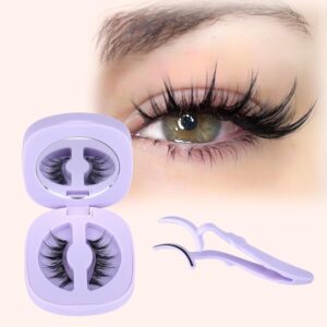 ALICE Reusable Magnetic Eyelashes Kit with Applicator - No Glue, 4 Magnets