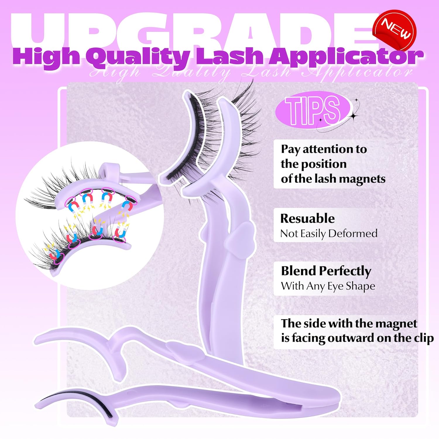 ALICE Magnetic Eyelashes without Eyeliner Natural Magnetic Lashes Kit with Magnetic Lash Applicator Wispy Fluffy Reusable Magnetic Eyelashes Kit No Glue Needed - Image 4