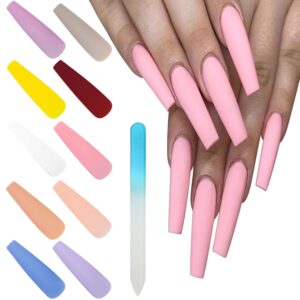 Artquee XXL Press On Nails 240pcs, 10 Colors, Extra Long Ballerina Matte Tips
