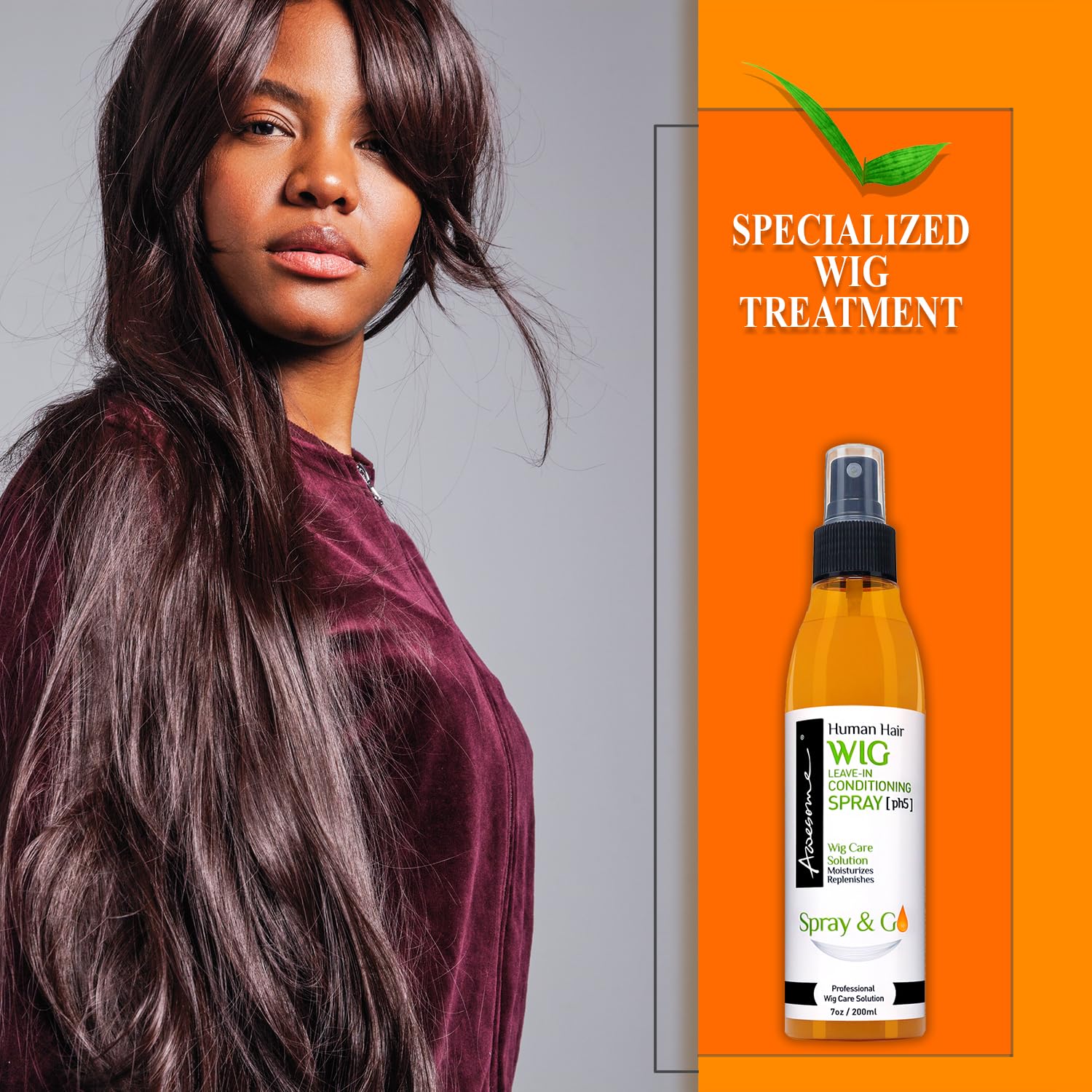 Awesome Human Hair Wig Leave in Conditioner Spray, pH5, Detangler & Easy Combing, Promoting Silkiness, Shine & Freshness, preventing Dryness (7 fl oz) - Image 4