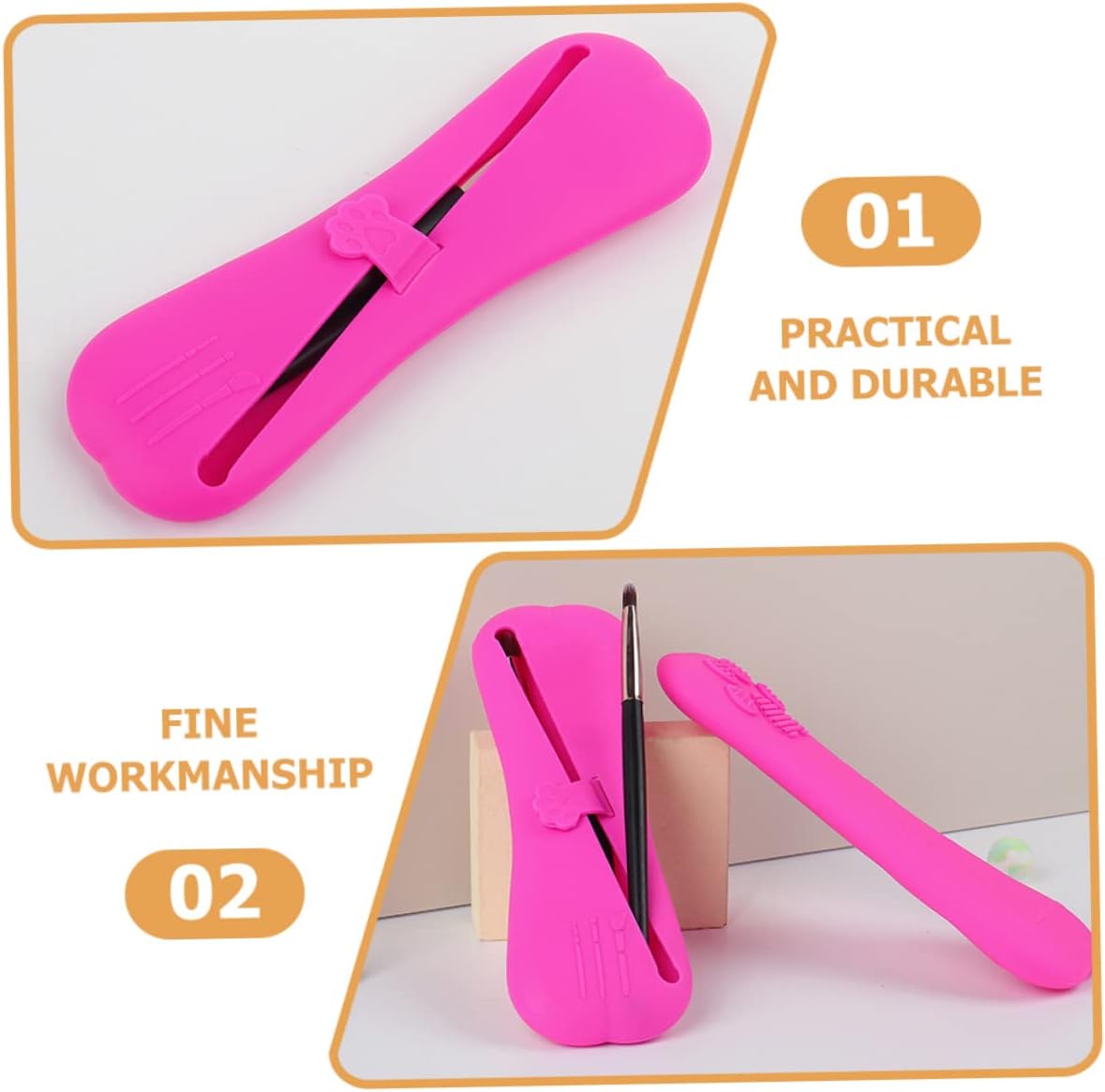 Balacoo 4pcs Portable Makeup Brush and Lipstick Organizer Travel Bag - Image 2