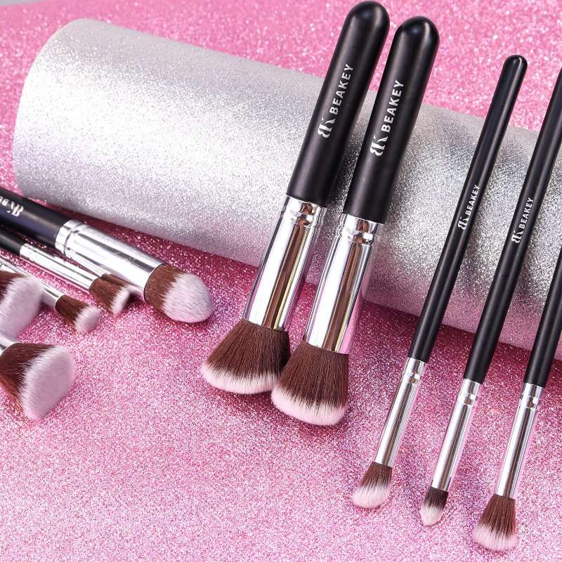 BEAKEY Professional Makeup Brush Set with 2 Blending Sponges for Face and Eyes - Image 7