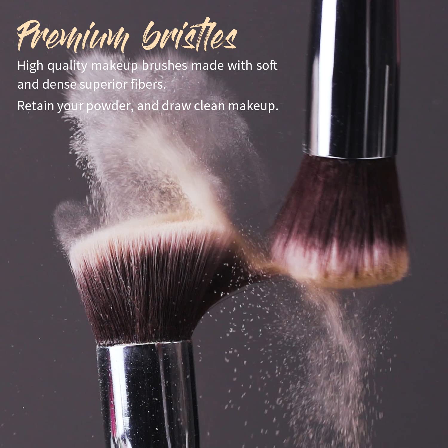 BEAKEY Professional Makeup Brush Set with 2 Blending Sponges for Face and Eyes - Image 2