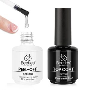 Beetles 2Pcs 15ml Top & Peel-Off Base Gel Set for DIY Manicure