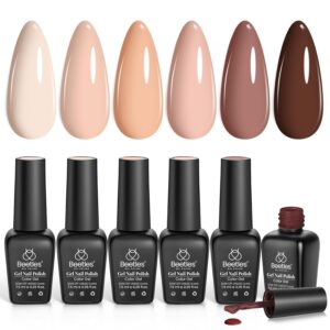 Beetles 6-Color Nude Brown Gel Polish Set for DIY Manicure Gift
