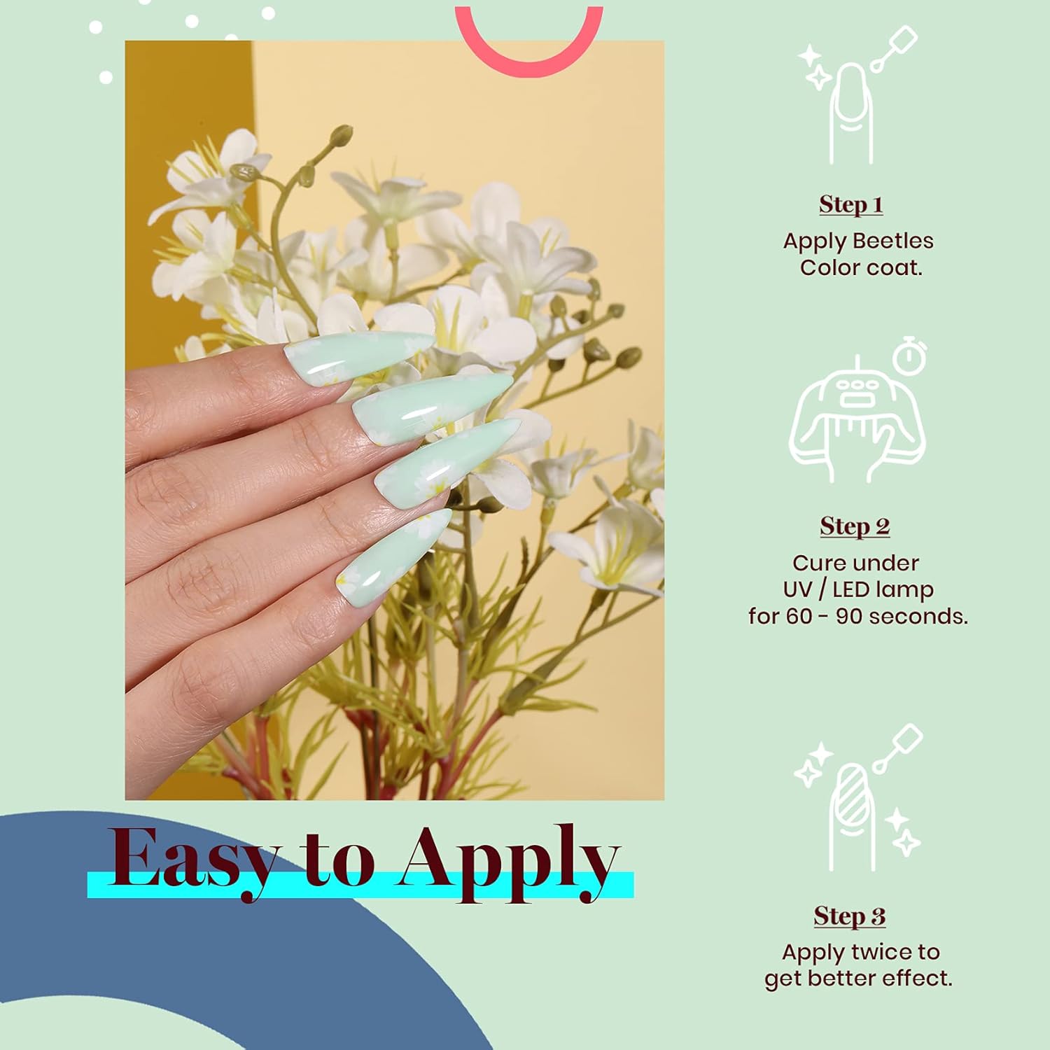 Beetles Gel Nail Polish 15ml Green Gel Polish Pastel Mint Green Color Gel Polish Soak off Uv Led Nail Lamp Nail Art Manicure Salon Salon DIY Gel Nail Design - Image 5