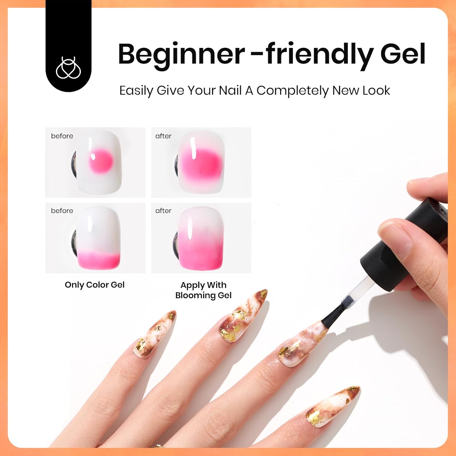 Beetles 15ml Blooming Gel - Clear UV LED Nail Art Polish for Floral Designs - Image 3